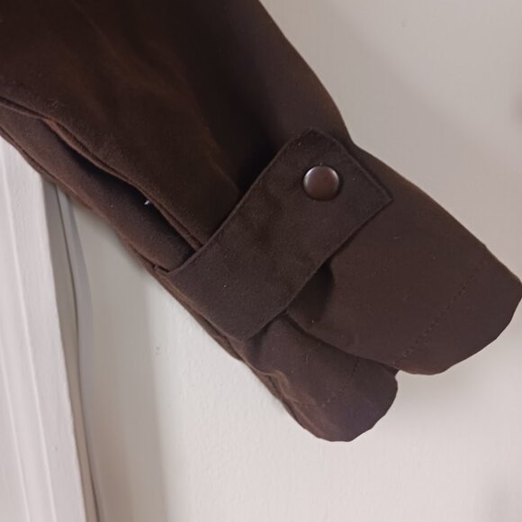 Oil Skin Duster Brown Jacket Long Trenchcoat Treated Cotton Waterproof Medium - Picture 7 of 12